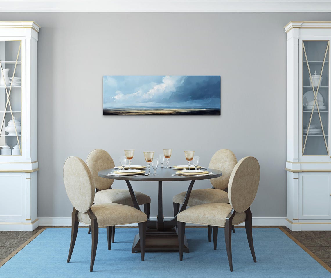 Blue Prairie Sky Dramatic Cloud Horizon Panoramic Landscape Poster - Image 6