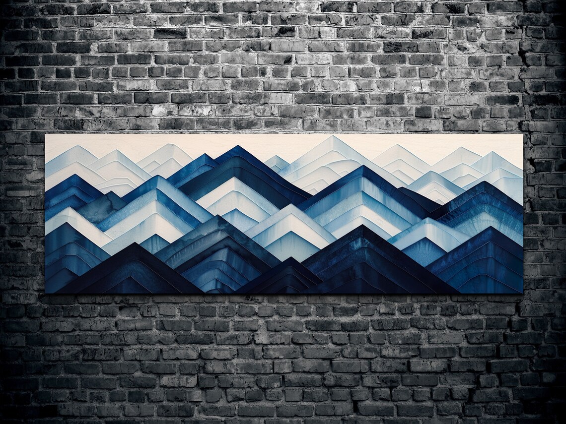 Geometric Mountain Range, Panoramic Art Print - Image 2