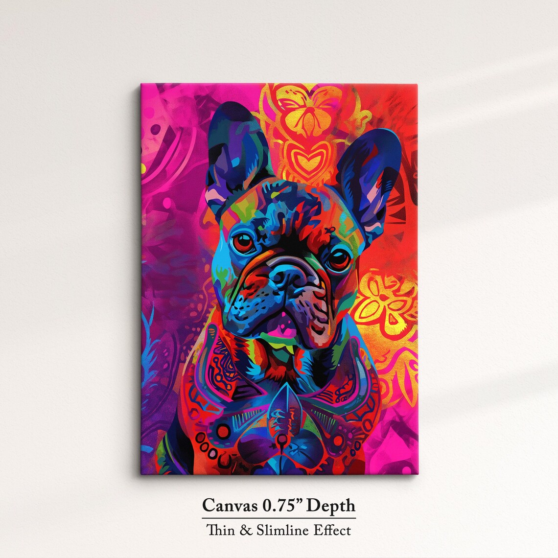 French Bulldog Pop Art Pink Colorful Portrait Dog Lover Wall Poster - Image 4
