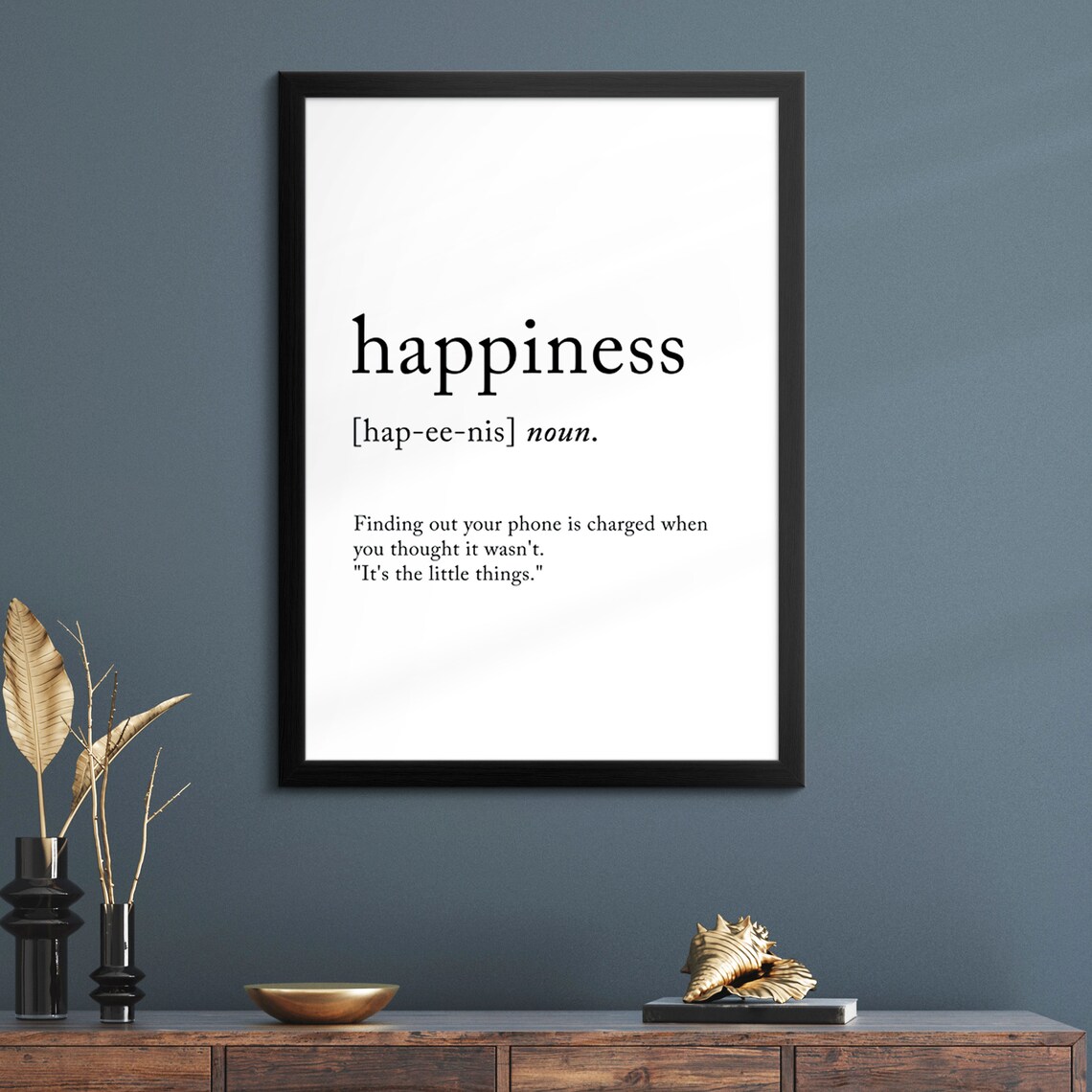 Happiness Minimalist Definition Quote Word Art Framed Print Framed Female Wall Art Lady Poster Feminine Home Decor Gifts For Her - Image 8