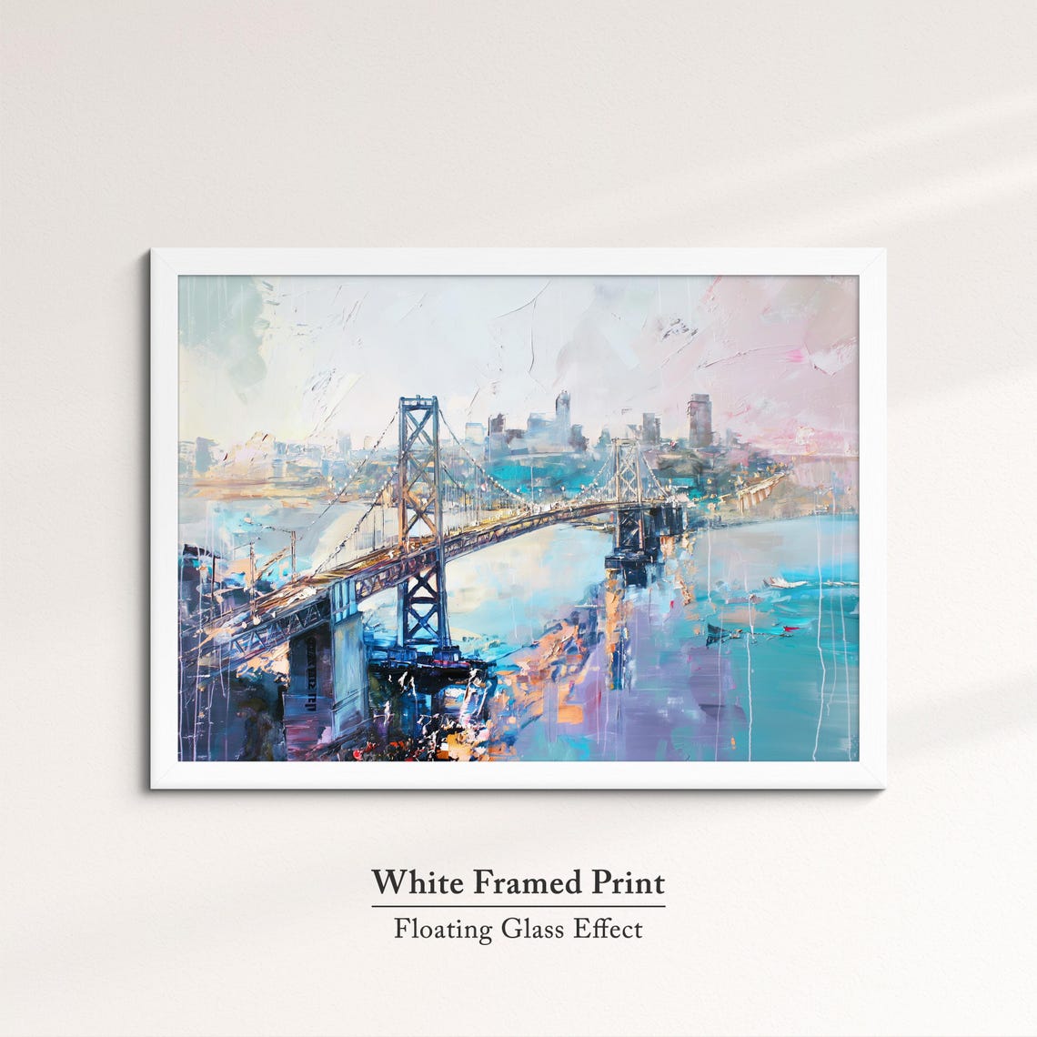 Golden Gate Bridge Abstract Oil Painting Framed Print Framed Large Sizes Wall Art Poster Travel Home Decor Interior San Francisco - Image 7