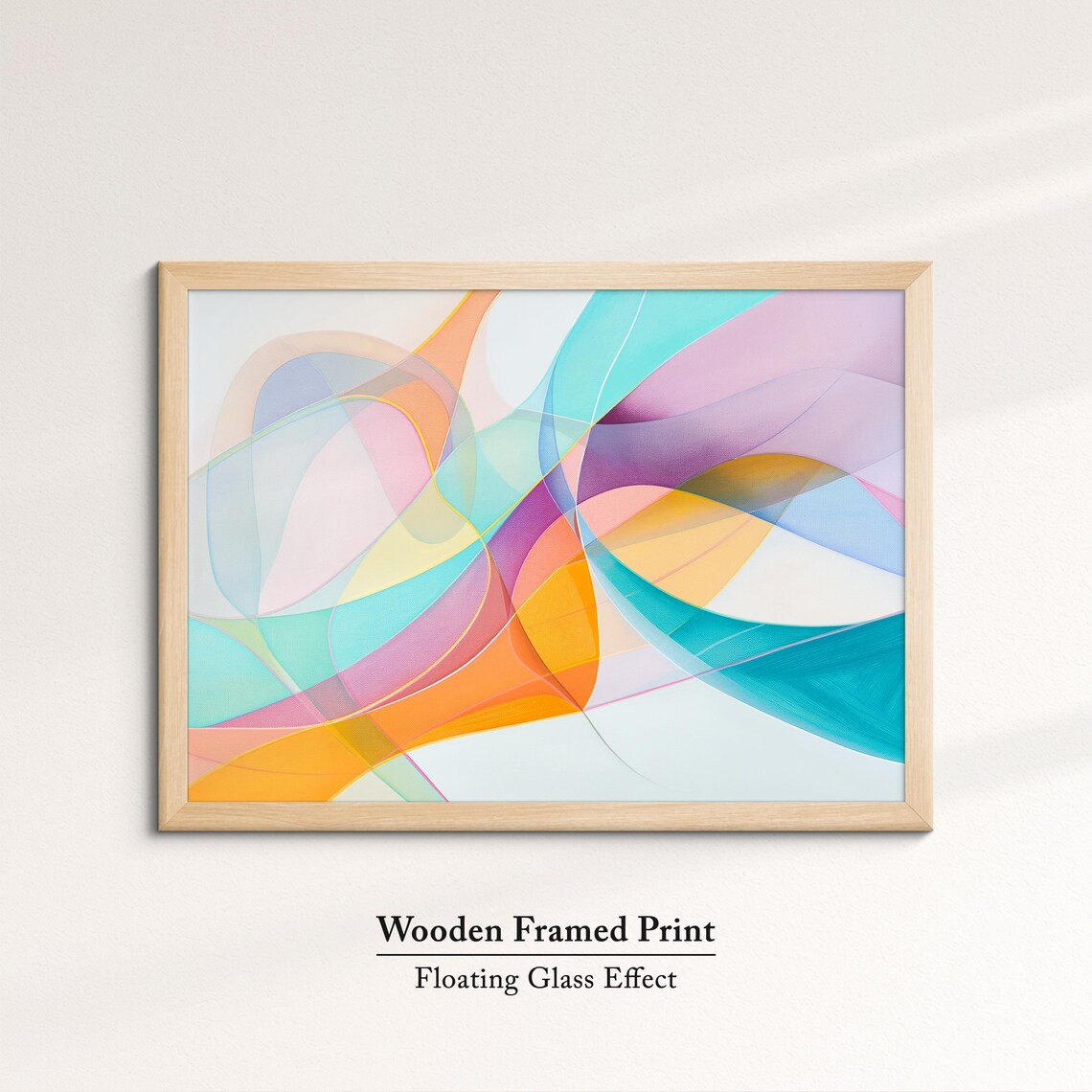 Soft Pastel Abstract Flowing Ribbons Contemporary Minimalist Wall Art - Image 6