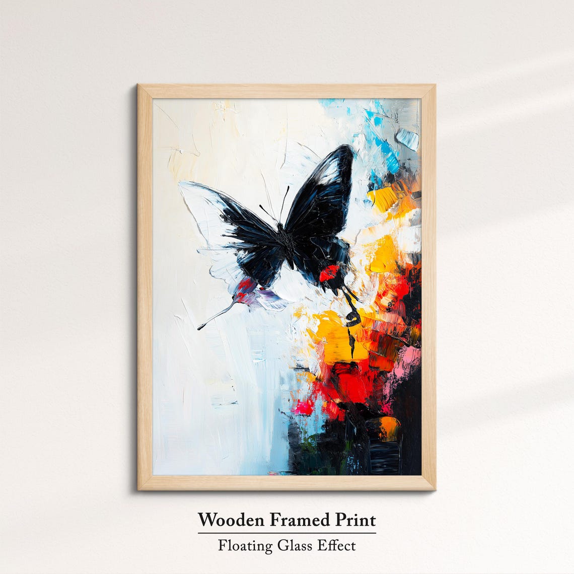 Colorful Butterfly Abstract Oil Painting Framed Print Framed Portrait Wall Art Poster Home Decor Interior Butterfly Lover Gift - Image 6