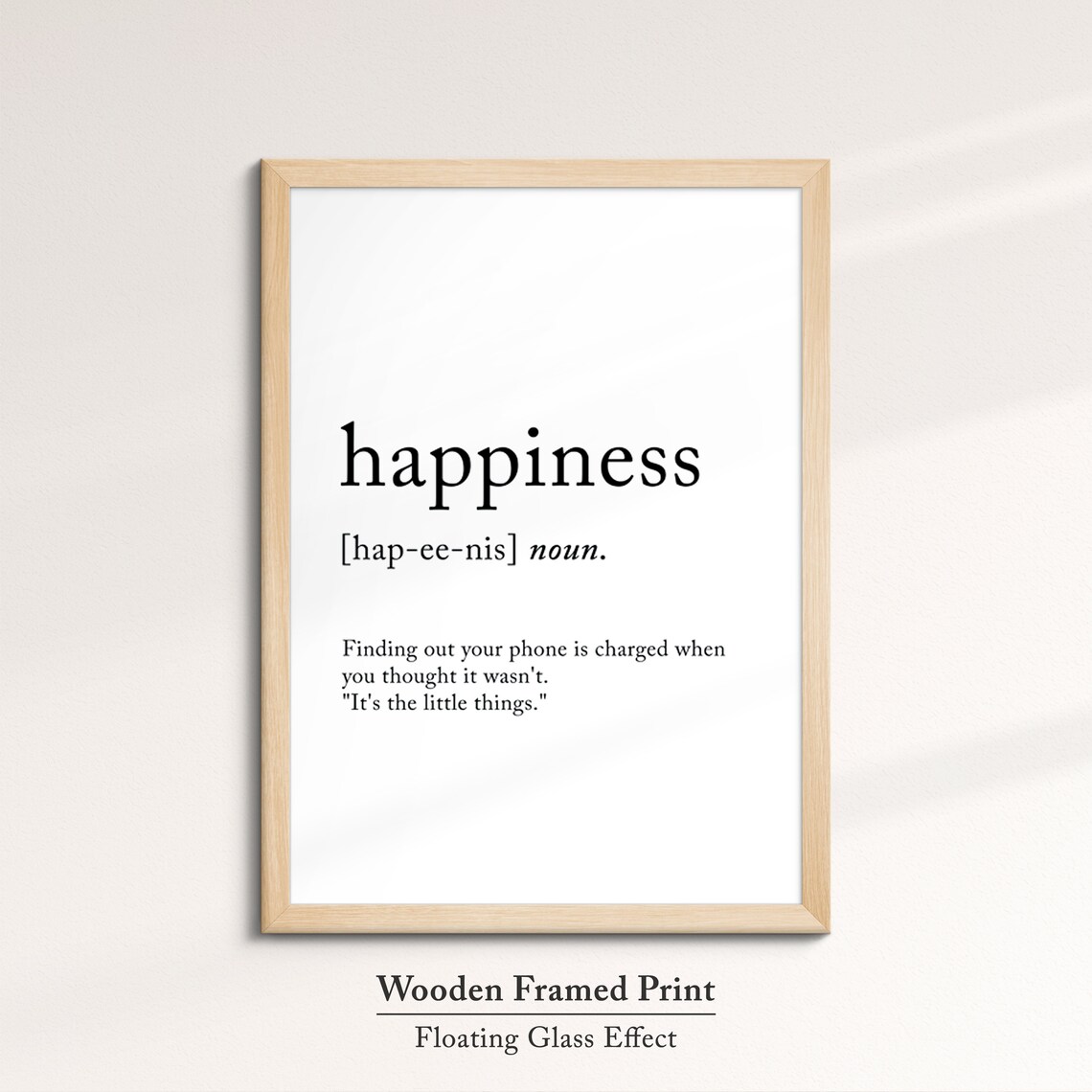 Happiness Minimalist Definition Quote Word Art Framed Print Framed Female Wall Art Lady Poster Feminine Home Decor Gifts For Her - Image 6