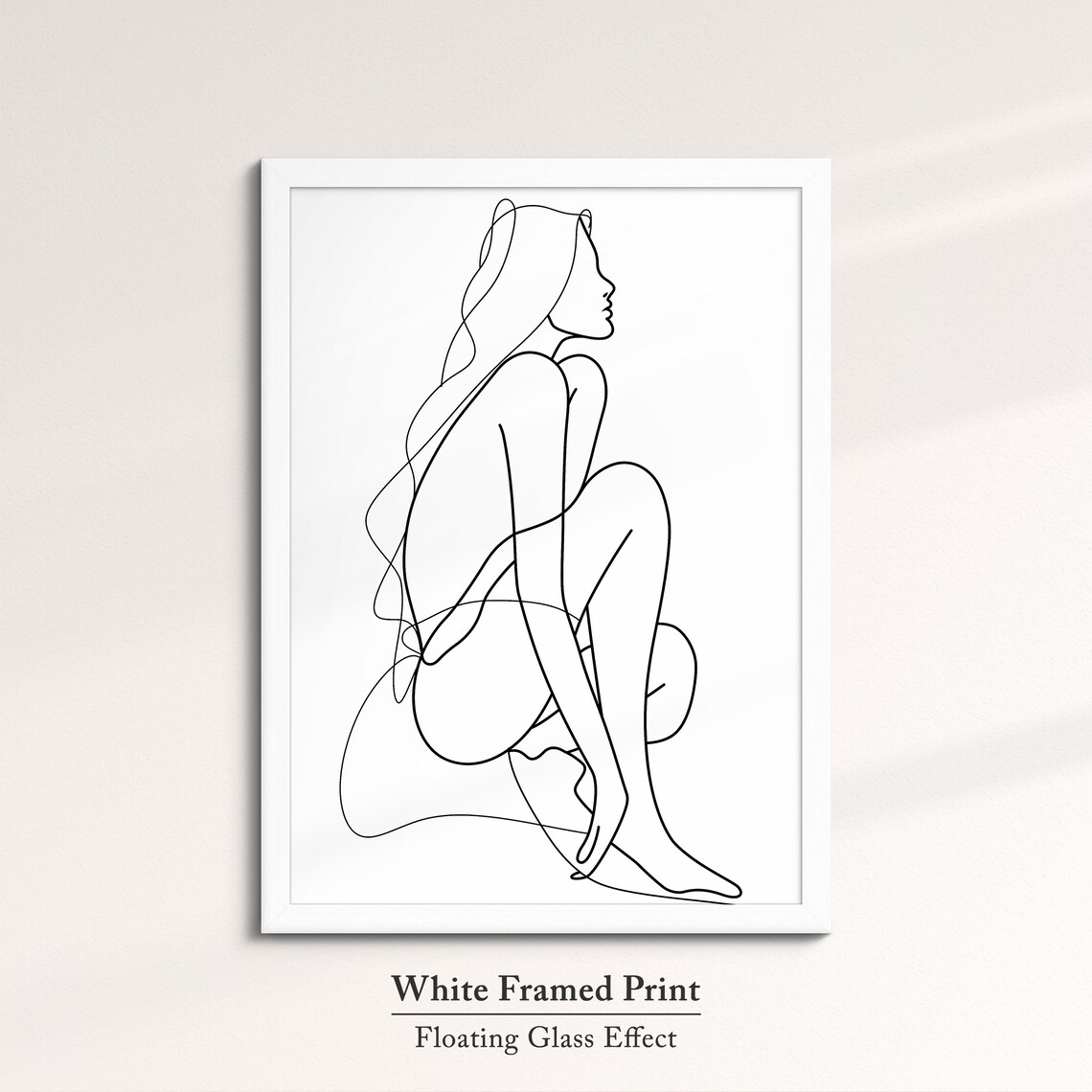 Crouching Woman Figure Continuous Line Art Drawing Minimalist Wall Decor Poster - Image 7