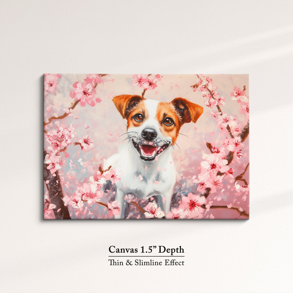Cheerful Jack Russell Terrier Portrait In Blooming Cherry Tree Poster - Image 3