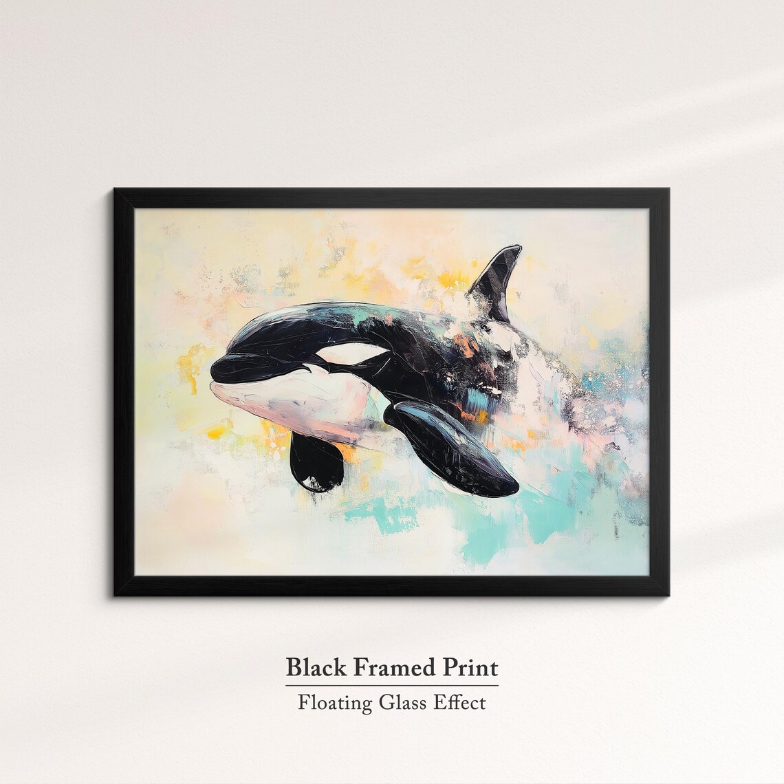 Orca Killer Whale Abstract Oil Painting Pastel Ocean Wildlife Poster - Image 8
