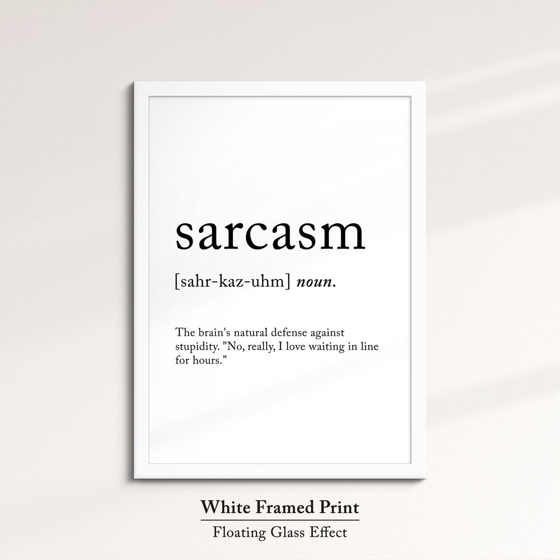 Sarcasm Funny Dictionary Definition Quote Minimalist Typography Poster - Image 7