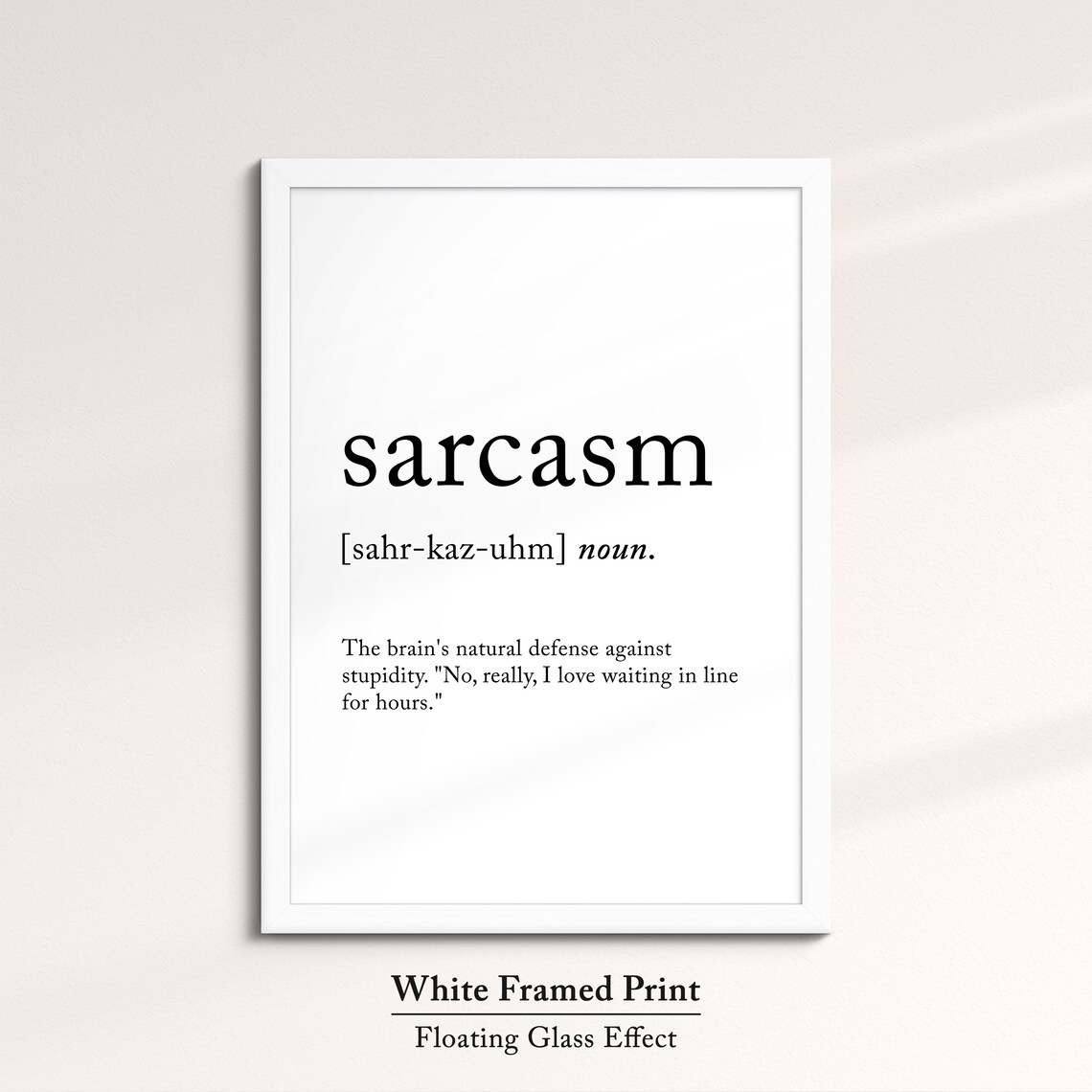 Sarcasm Minimalist Definition Quote Word Art Framed Print Framed Female Wall Art Lady Poster Feminine Home Decor Gifts For Her - Image 7