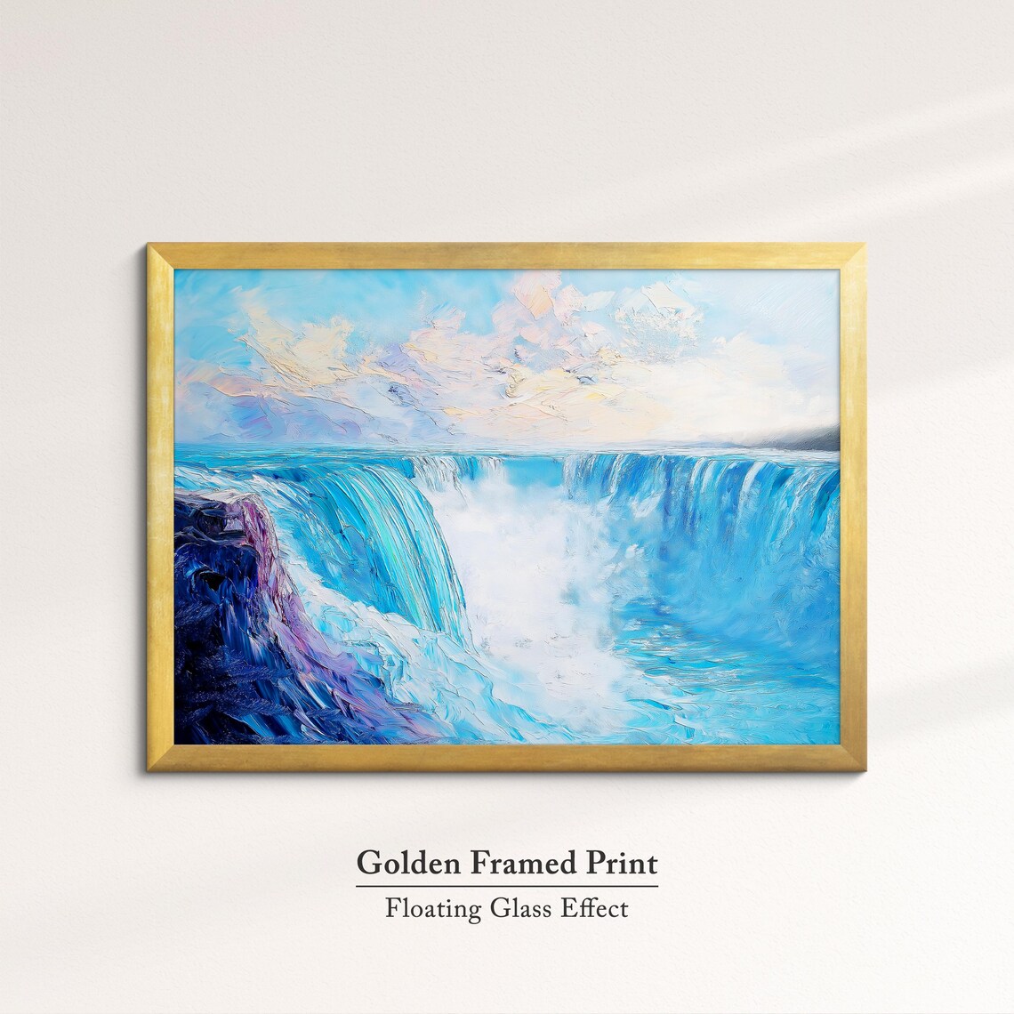 Niagara Falls Blue Waterfall Impressionist Oil Painting Travel Poster - Image 5