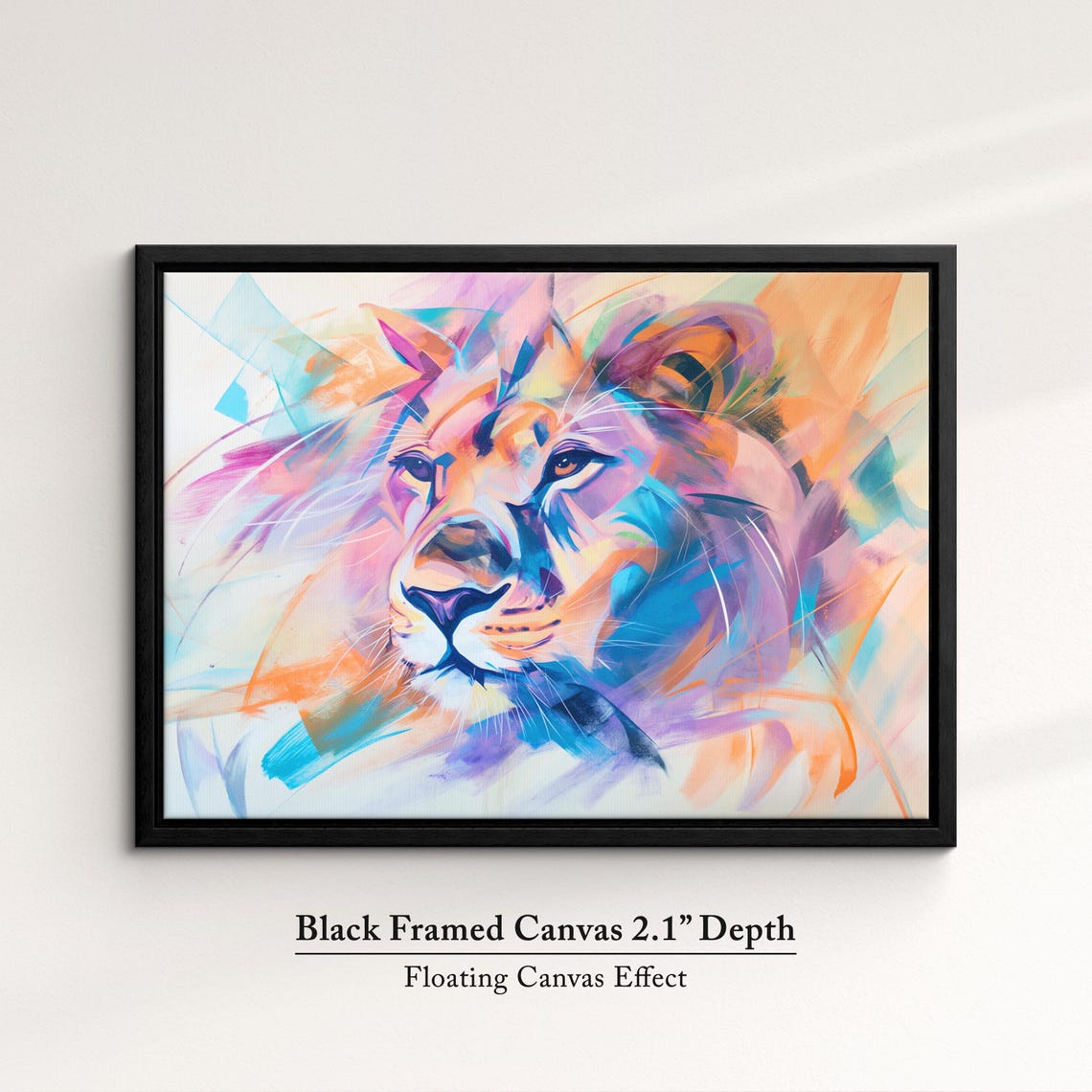 Lion Colorful Purple Orange Expressive Abstract Portrait Art Poster - Image 2