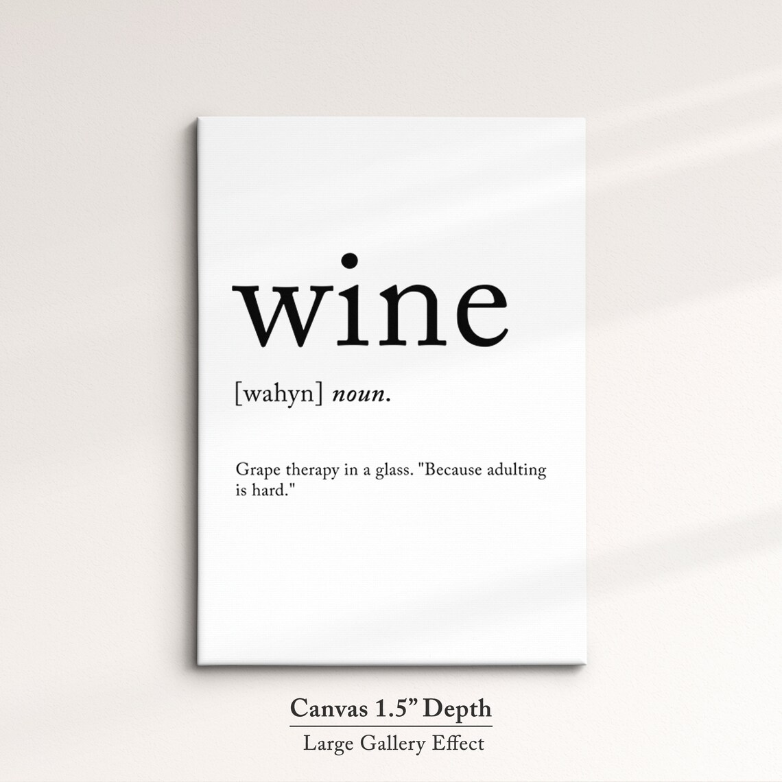 Wine Funny Dictionary Definition Noun Minimalist Black White Art Poster - Image 2