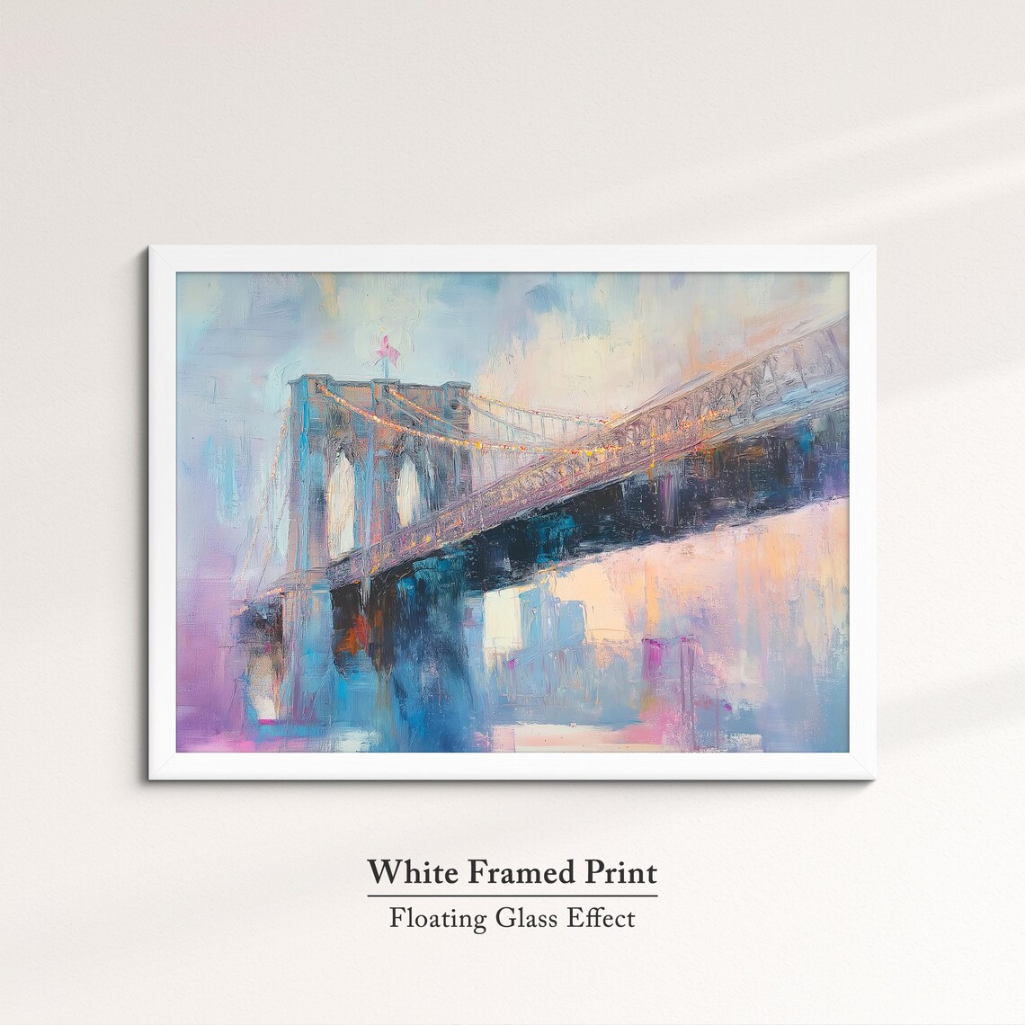 Brooklyn Bridge Abstract Oil Painting, New York Art Print - Image 7