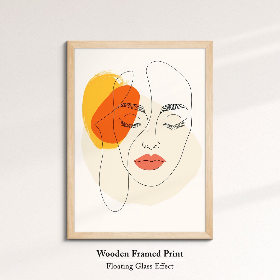 Abstract Woman Face Line Art Modern Minimalist Warm Tone Wall Art - Image 6