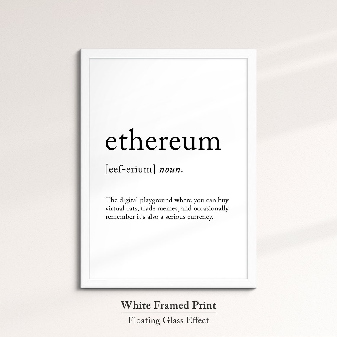 Ethereum Dictionary Definition Funny Crypto Quote Minimalist Poster - Image 7