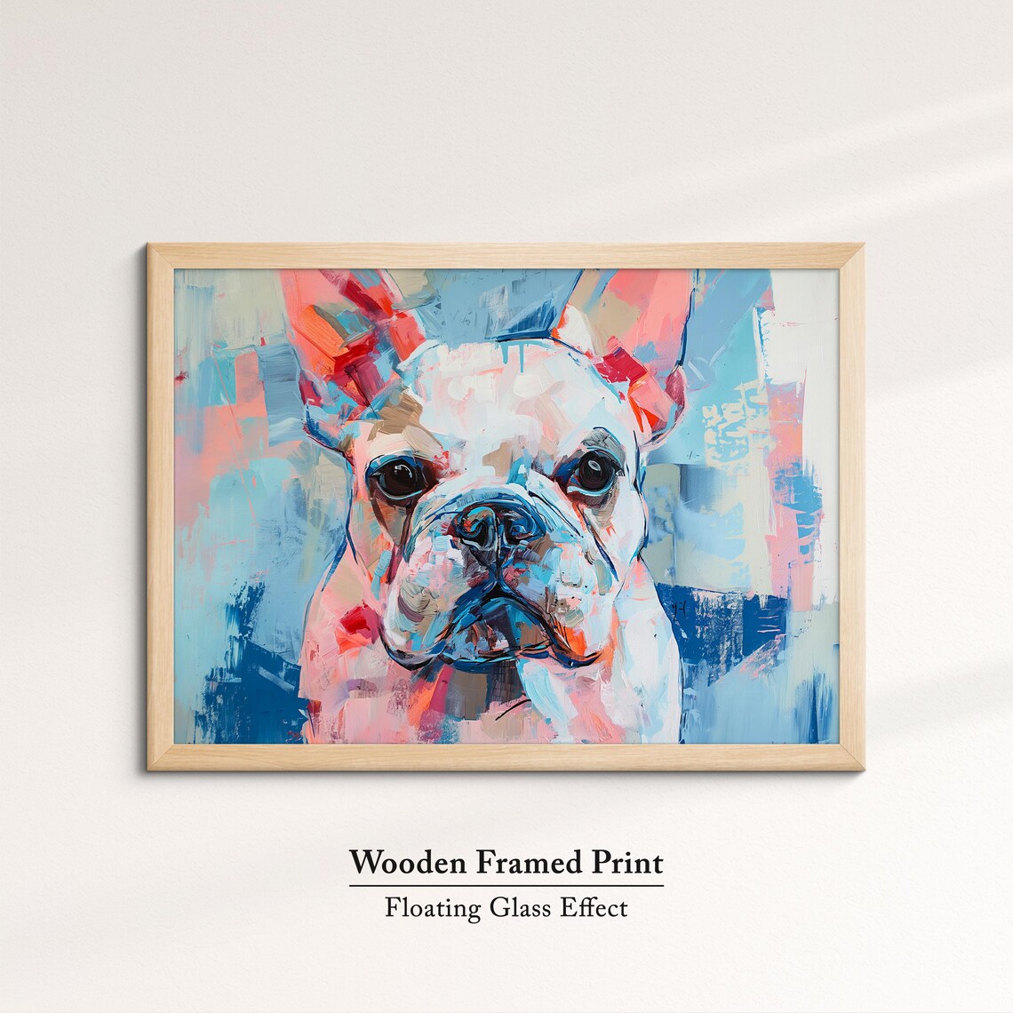 French Bulldog Bold Pop Art Pink Blue Abstract Dog Portrait Poster - Image 6