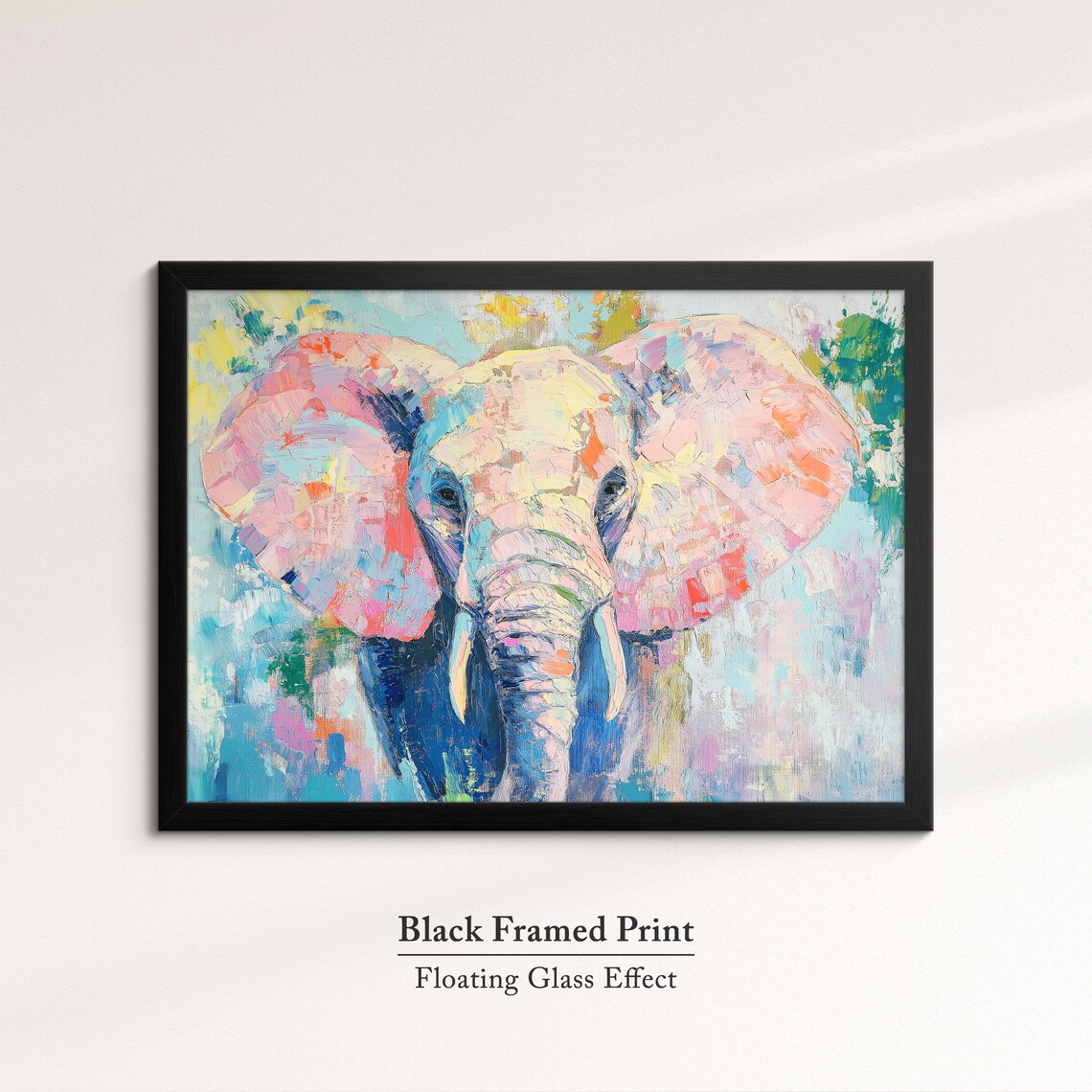 Elephant Abstract Oil Painting, Animal Art Print - Image 8