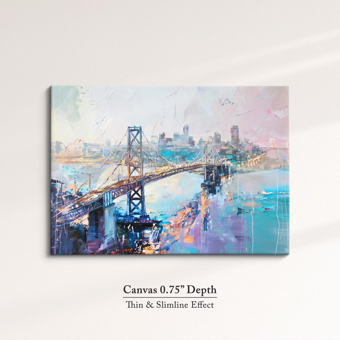Golden Gate Bridge Abstract Oil Painting Framed Print Framed Large Sizes Wall Art Poster Travel Home Decor Interior San Francisco - Image 4