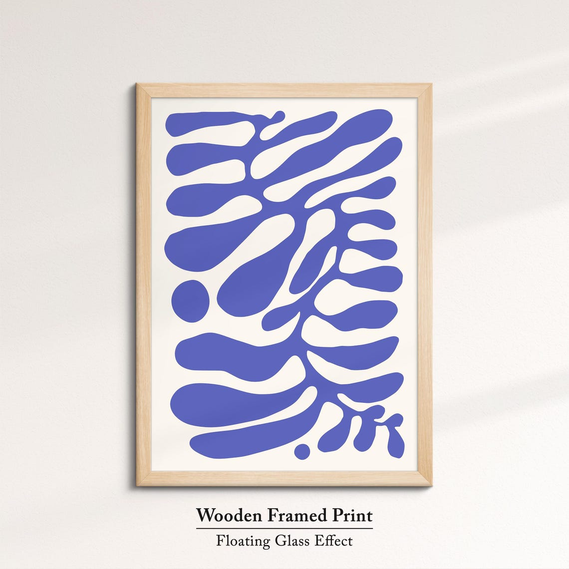 Abstract Blue Organic Shapes Art Modern Minimalist Wall Decor Matisse Inspired Cutout Art Print Contemporary Home Design - Image 6