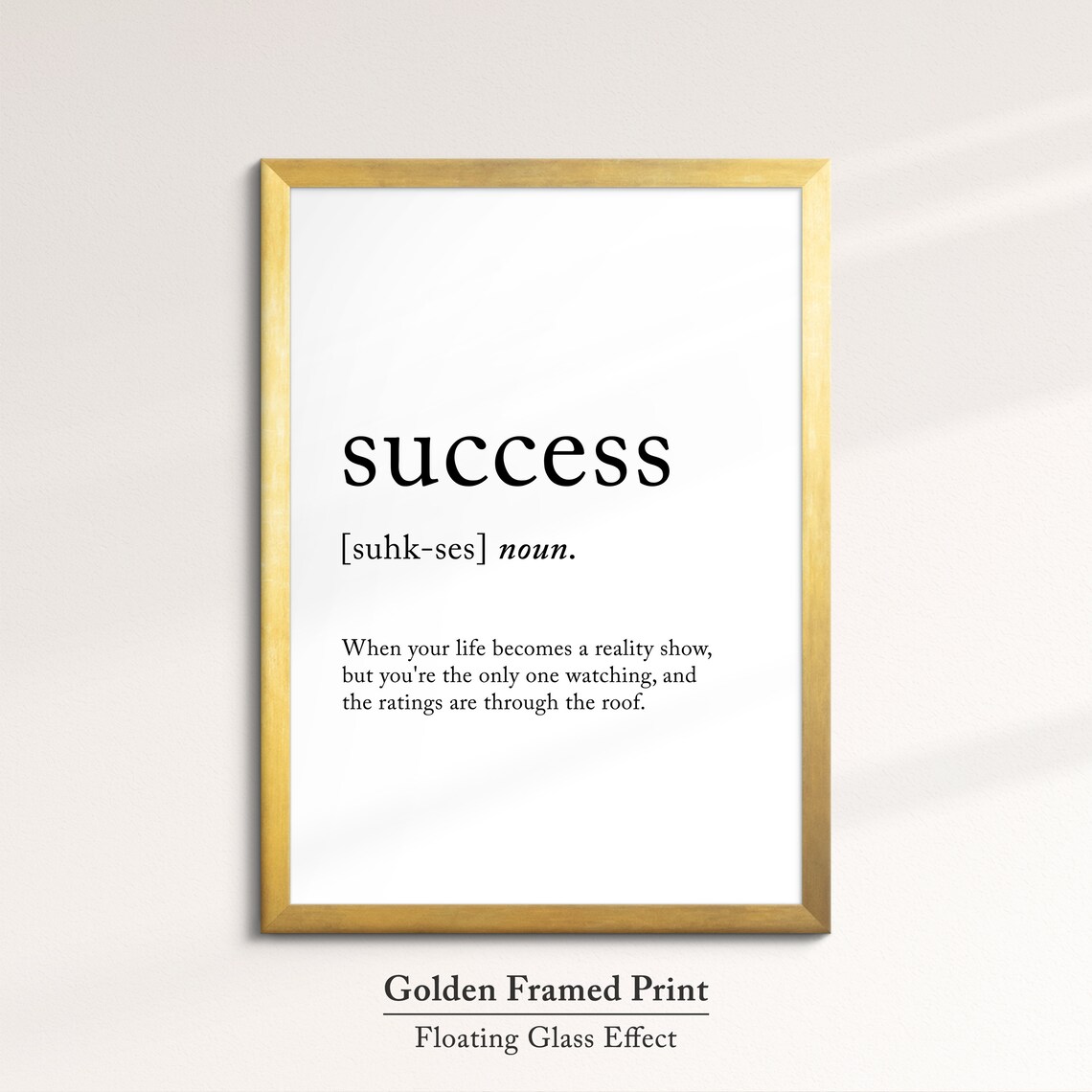 Success Funny Definition Dictionary Quote Minimalist Framed Print Framed Wall Art Poster Home Decor Interior Inspirational Gifts - Image 5
