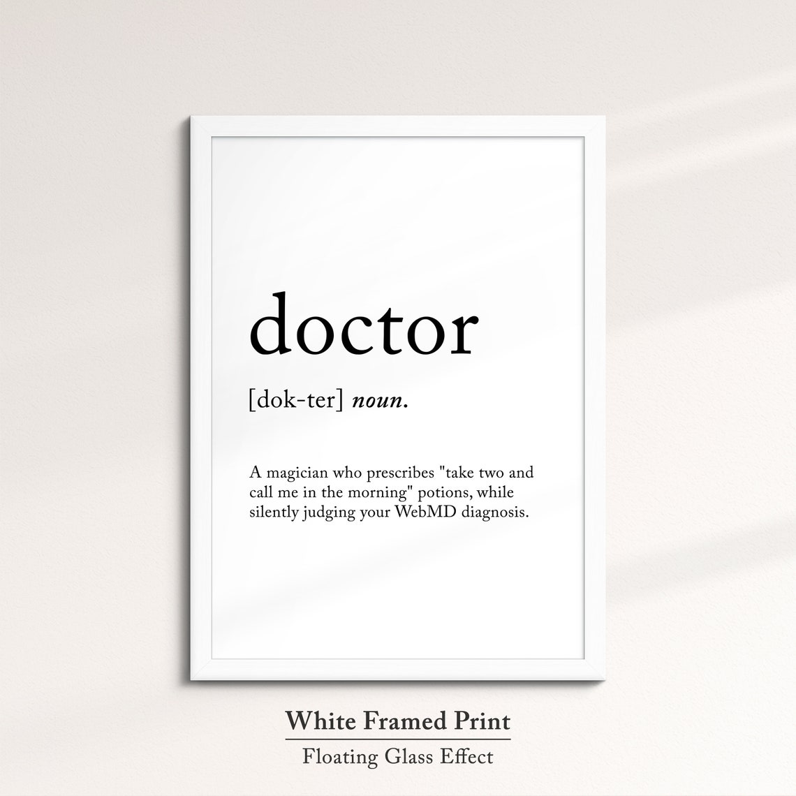 Doctor Funny Dictionary Definition Quote Minimalist Poster Gift - Image 7