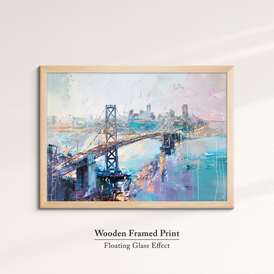 Golden Gate Bridge Abstract Oil Painting Framed Print Framed Large Sizes Wall Art Poster Travel Home Decor Interior San Francisco - Image 6