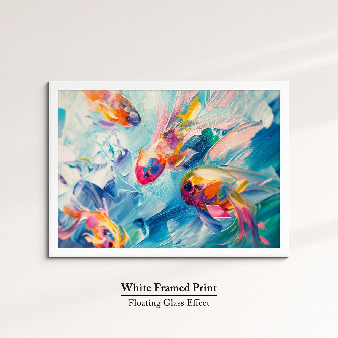 Colorful Fish Underwater Swirl Blue Pink Abstract Ocean Wall Art - Image 7