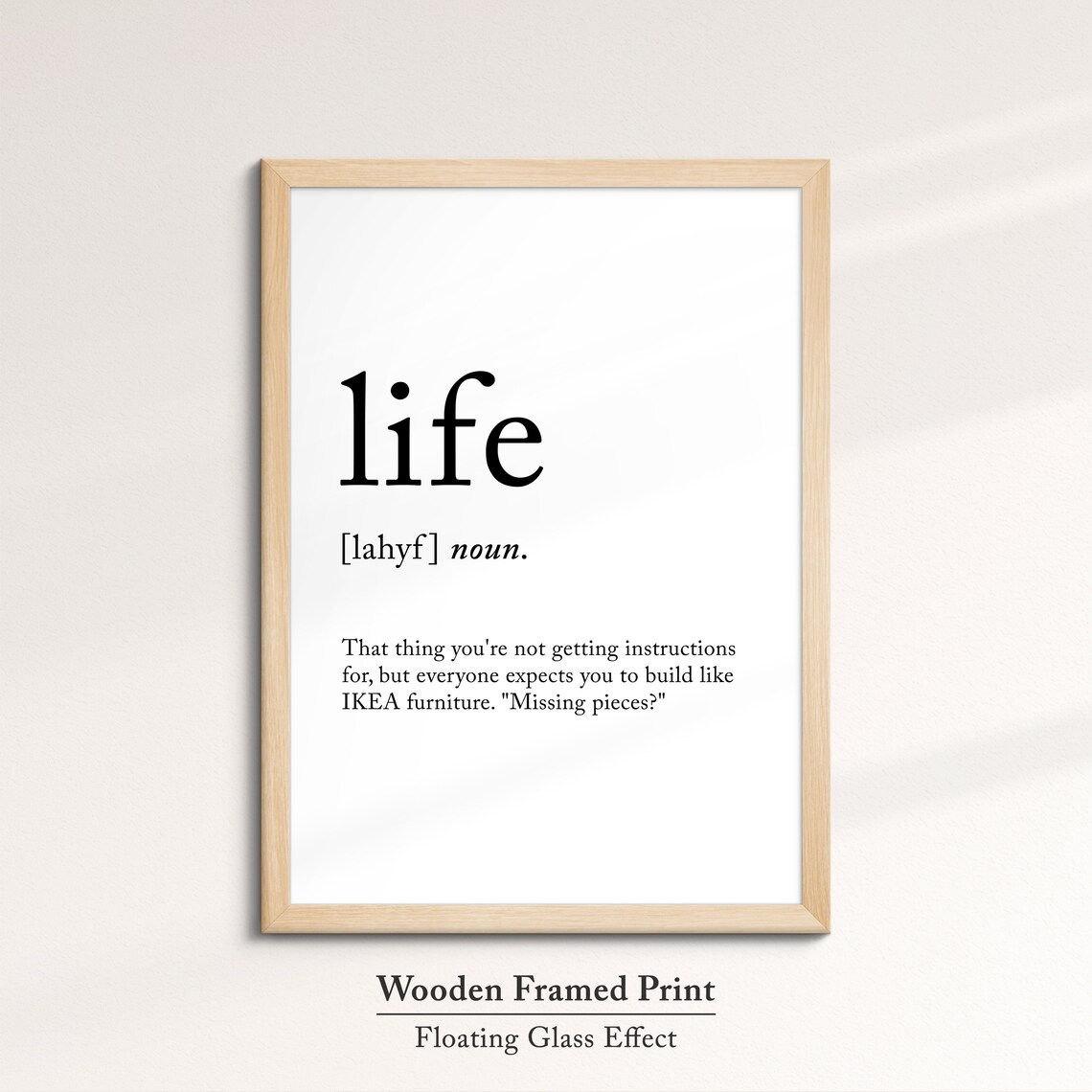 Life Minimalist Definition Quote Word Art Framed Print Framed Female Wall Art Lady Poster Feminine Home Decor Gifts For Her - Image 6
