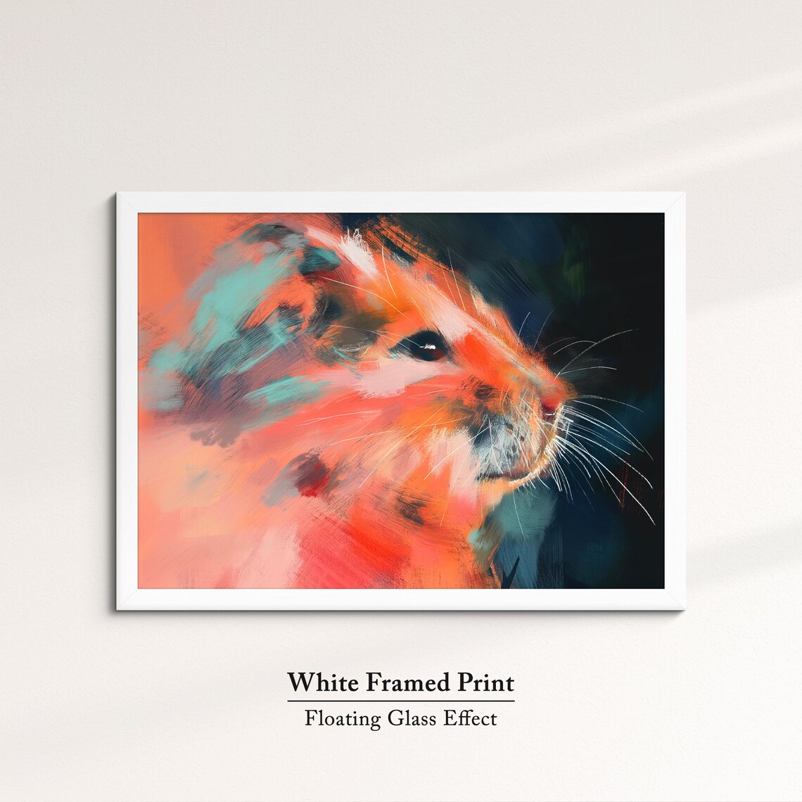 Hamster Fiery Orange Teal Bold Abstract Close Up Small Pet Art Poster - Image 7