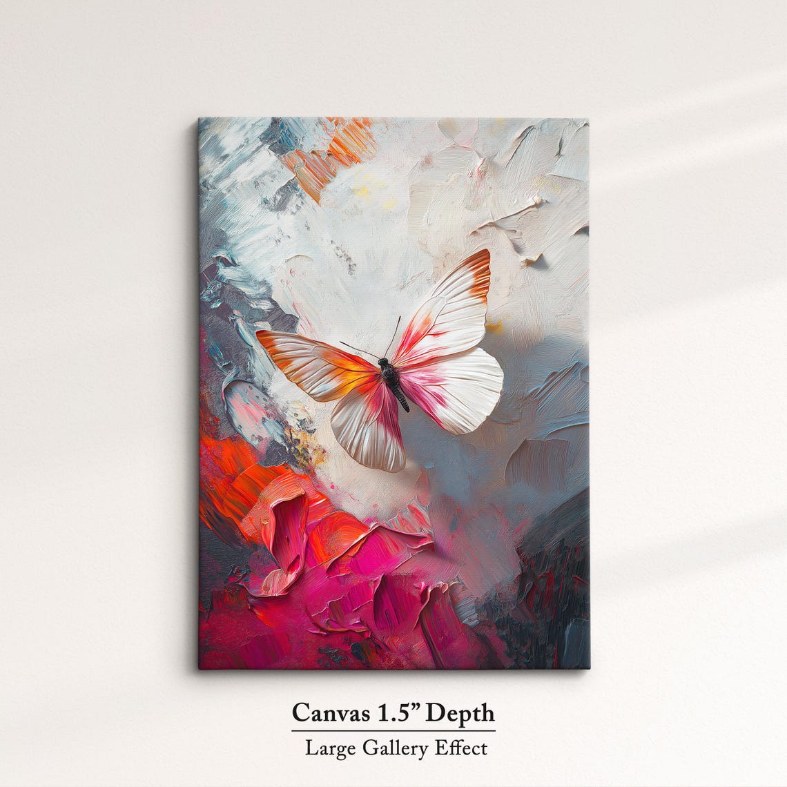 Colorful Butterfly Abstract Oil Painting Framed Print Framed Portrait Wall Art Poster Home Decor Interior Butterfly Lover Gift - Image 3