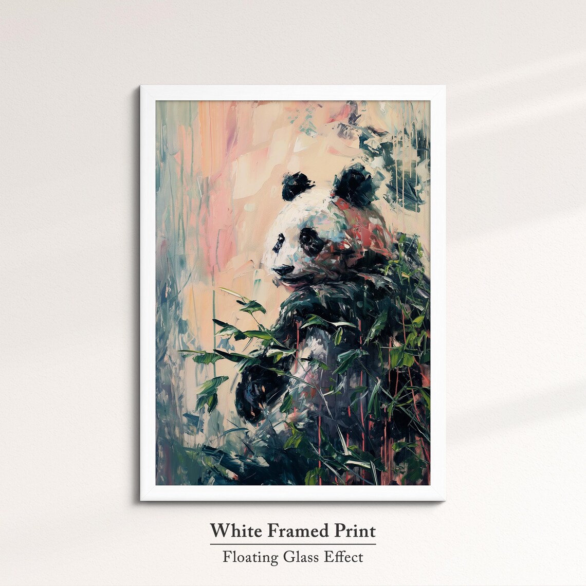 Giant Panda Among Bamboo Colorful Abstract Oil Painting Wall Art - Image 7