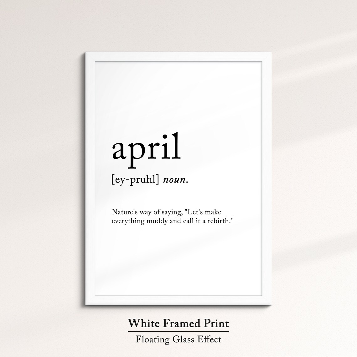 April Minimalist Definition Quote Word Art Framed Print Framed Female Wall Art Lady Poster Feminine Home Decor Gifts For Her - Image 7