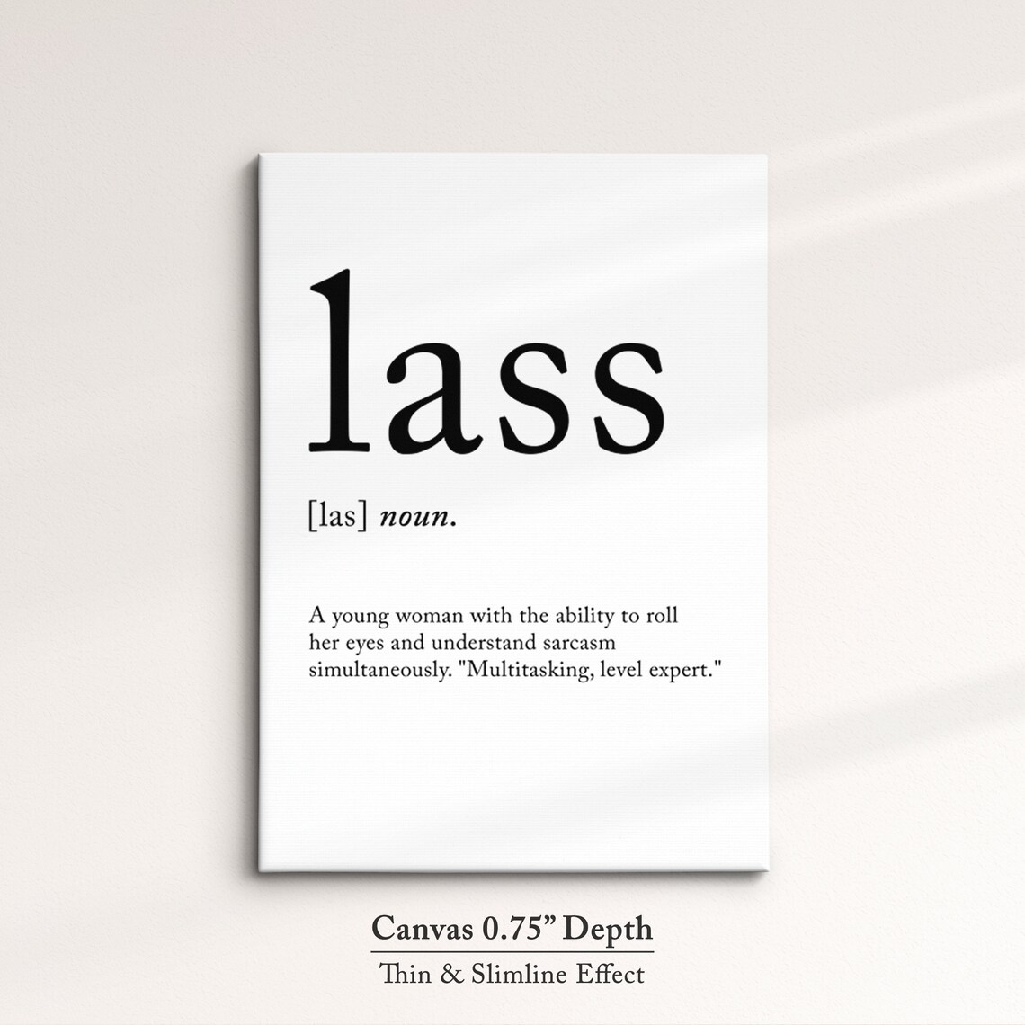 Lass Minimalist Definition Quote Word Art Framed Print Framed Female Wall Art Lady Poster Feminine Home Decor Gifts For Her - Image 3