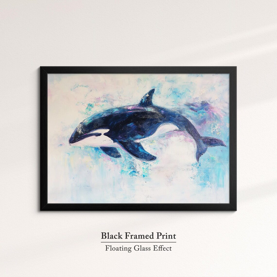Orca Killer Whale Abstract Oil Painting Art Print - Image 8