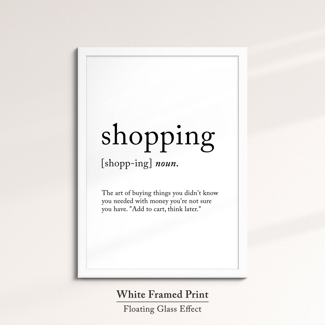 Shopping Minimalist Definition Quote Word Art Framed Print Framed Female Wall Art Lady Poster Feminine Home Decor Gifts For Her - Image 7
