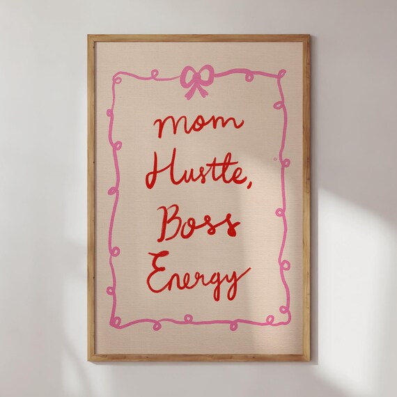 Workathome Mom Boss Quotes Motivational Wall Art Empowering Decor For Moms