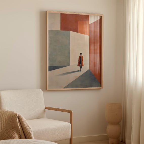 Minimalist Geometric Wall Art Neutral Contemporary Print Modern Retro Decor Digital Download