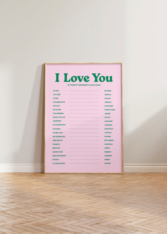 I Love You Retro Love Poster Print