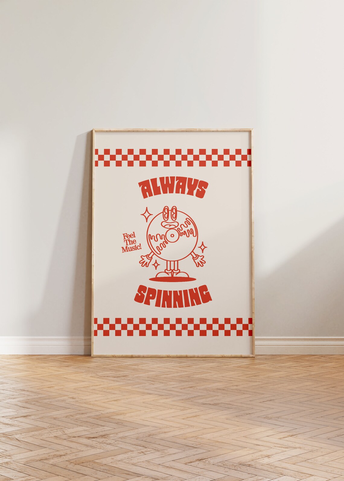 Always Spinning Retro Music Art Print, Vintage Cartoon