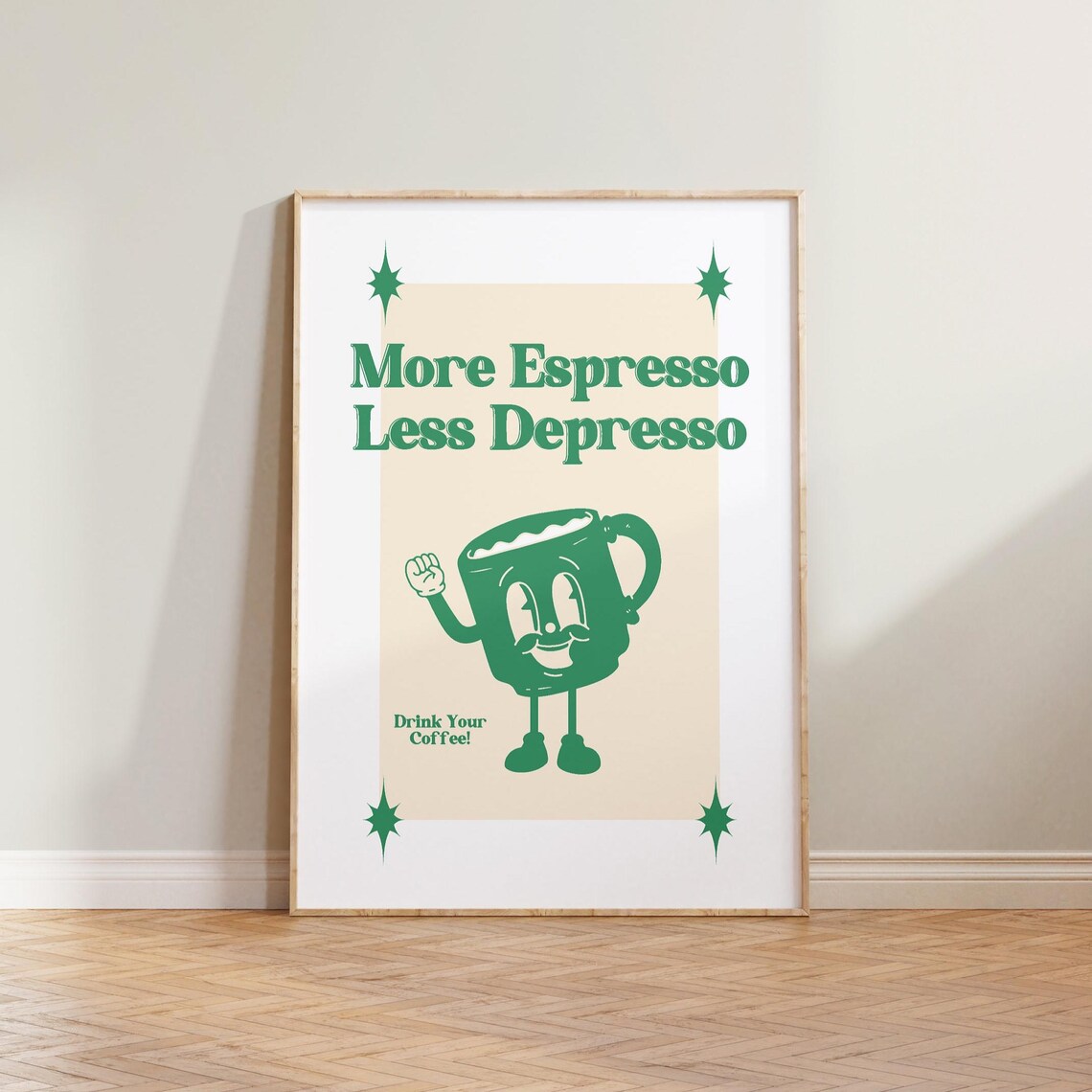 More Espresso Less Depresso Kitchen Quote Poster Print