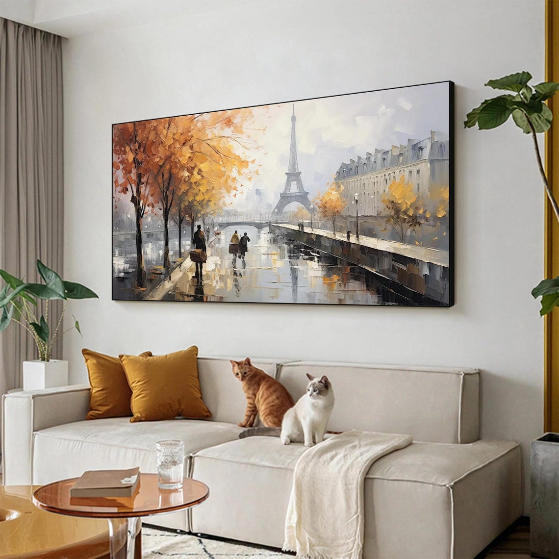 Rainy Autumn Paris Boulevard Eiffel Tower Street Scene Poster - Image 4