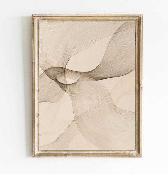 Abstract Print Neutral Boho Wall Decor Modern Art Organic Bohemian E301
