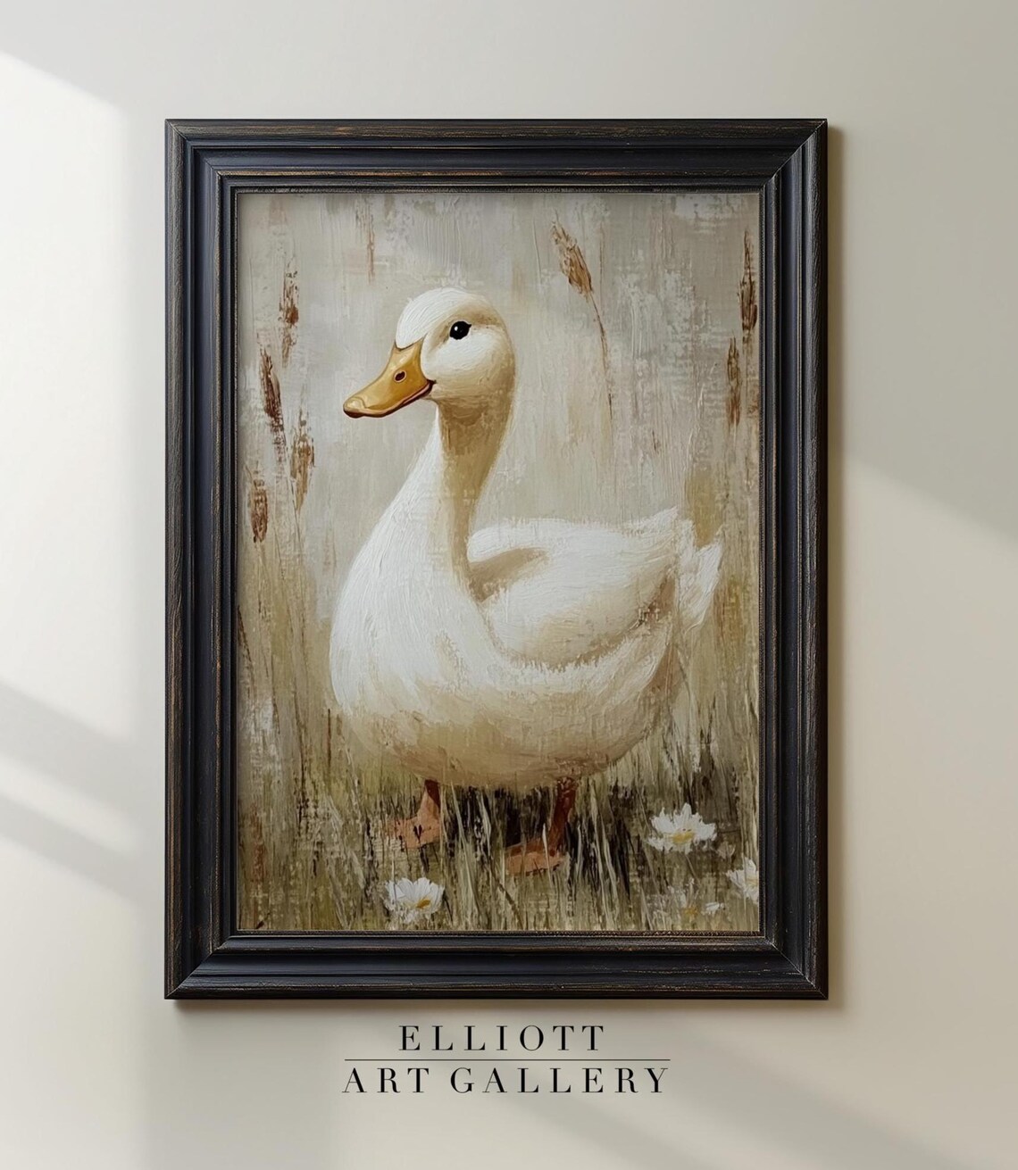 Spring Duck Print Vintage Nursery Decor Farmhouse Antique Cottage Art Wall E328