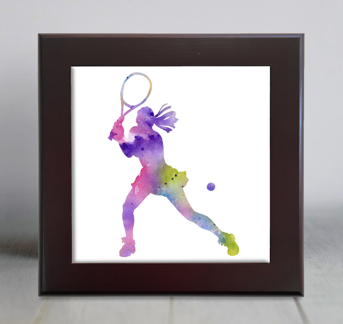 Tennis Player Ceramic Tile Tennis Player Decorative Tile Tennis Lover Gifts Unique Sport Gifts - Image 2