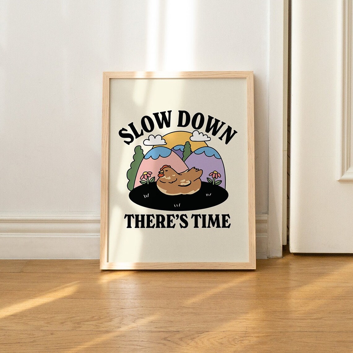 Cute Chicken Quote Print, Retro Cottagecore Poster - Image 2