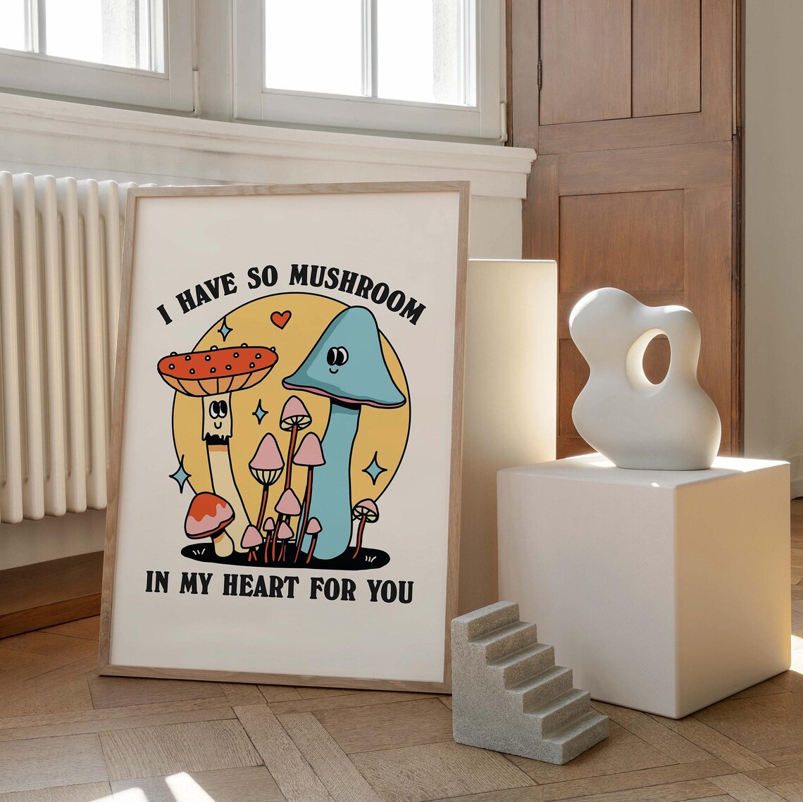 I Have So Mushroom in My Heart Punny Cute Cottagecore Poster - Image 2