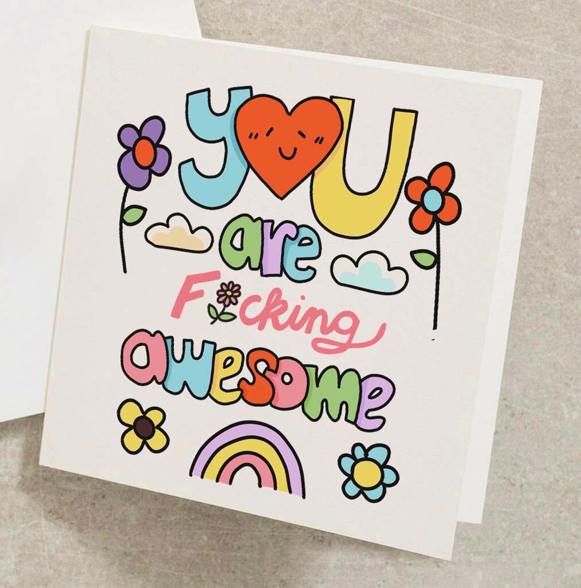 You Are Fucking Awesome Custom Thank You Card Birthday Card Appreciation Card Teacher Greeting Card Personalised Card Friendship Card - Image 2