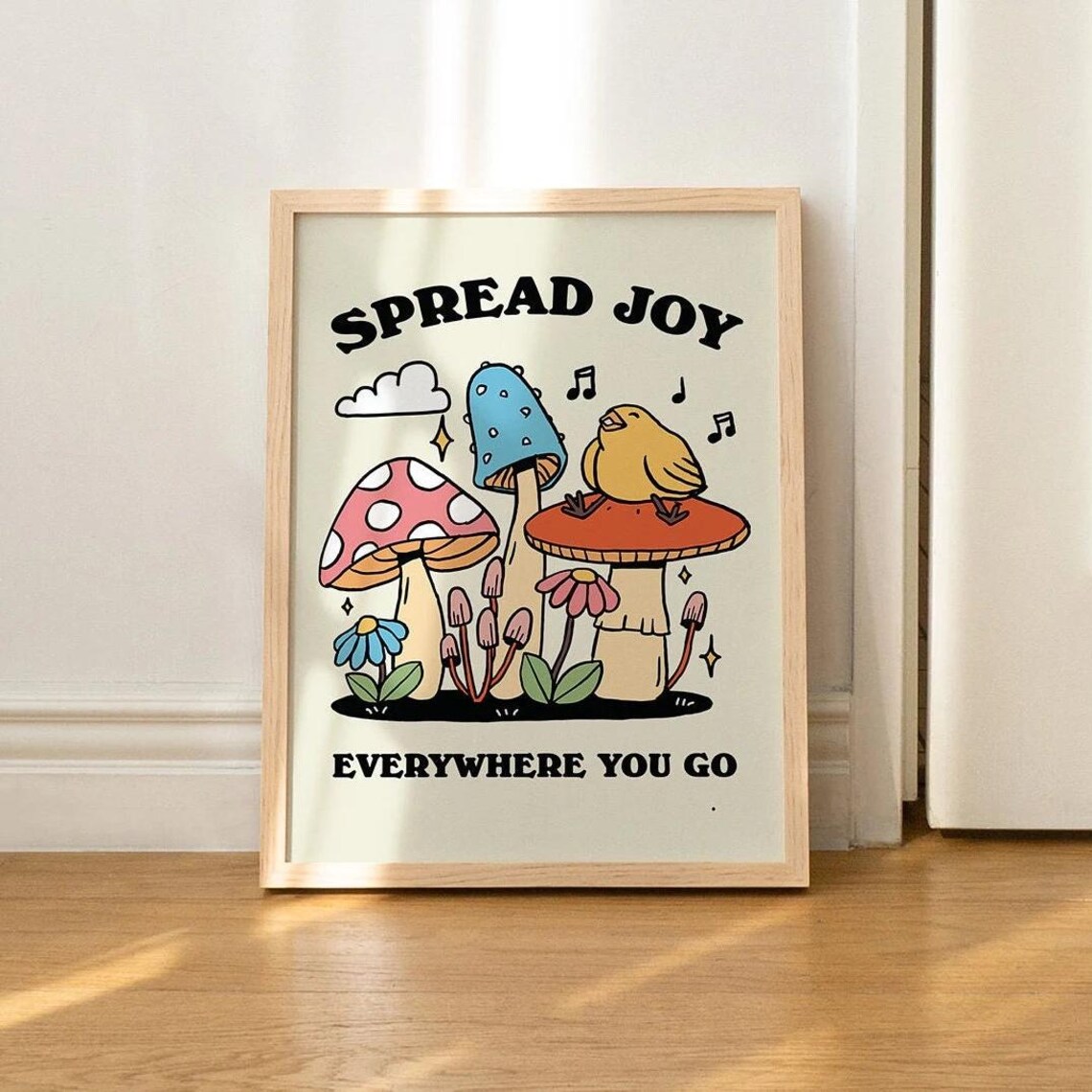 Groovy Mushroom Print, Retro Cottagecore Wall Art - Image 3