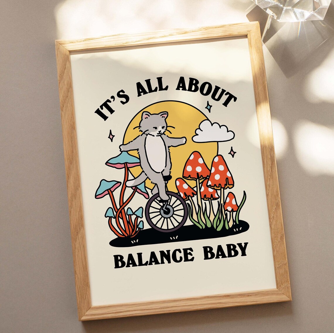Balance Cat Cottagecore Art Print, Baby Quote - Image 2