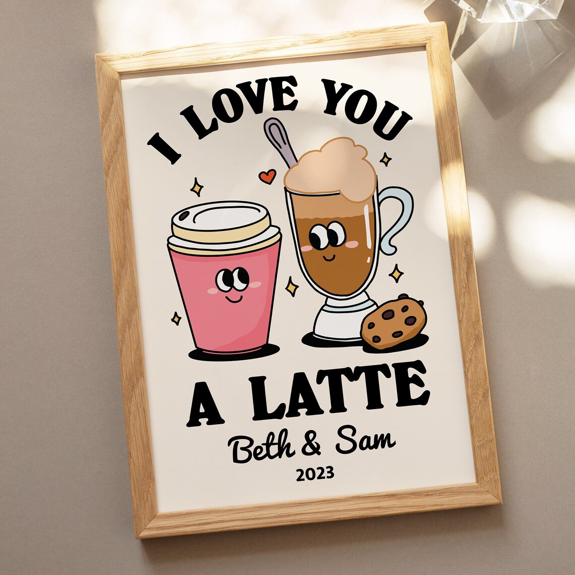Custom Romantic Coffee, Valentine Quote Art Print - Image 2